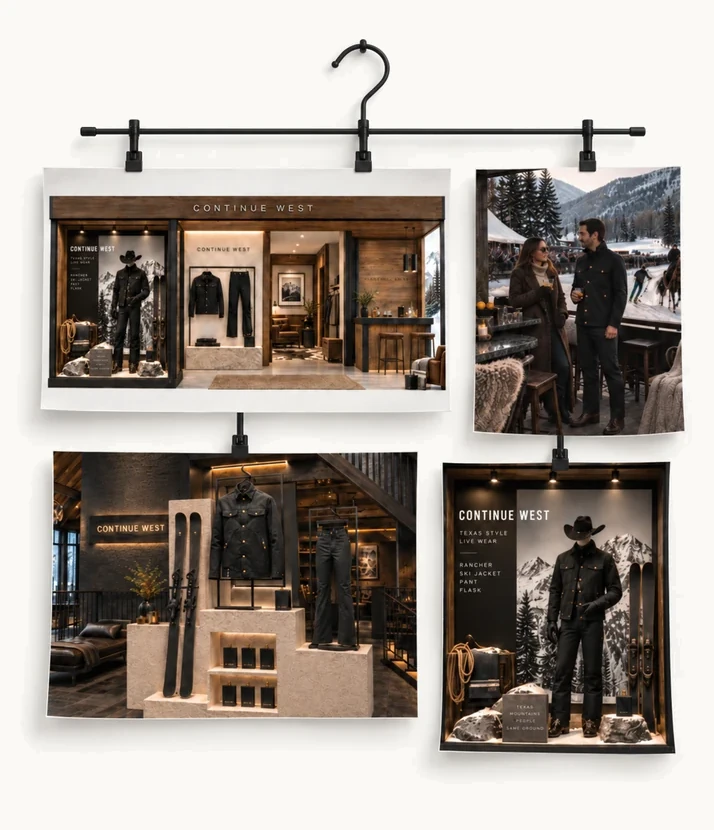 Continue West boutique retail and mountain hospitality presentation