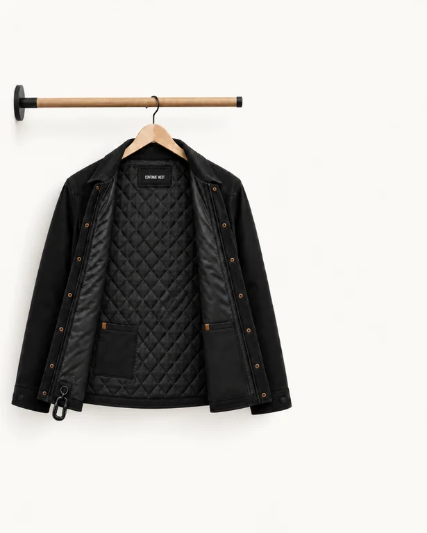 Open Ranch Ski Jacket showing quilted interior