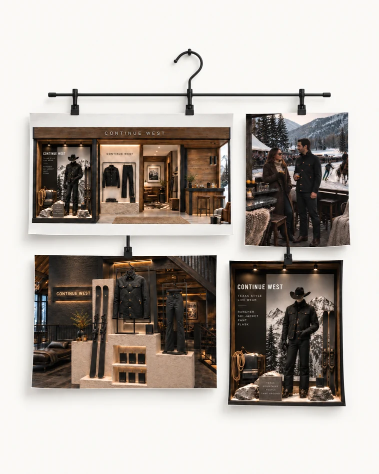 Continue West boutique retail and mountain hospitality presentation